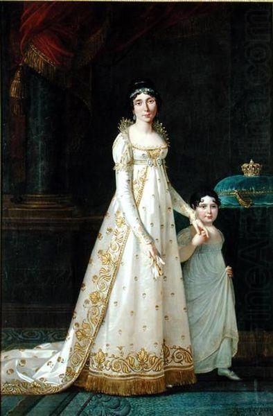 Robert Lefevre Queen of Naples with her daughter Zenaide Bonaparte china oil painting image